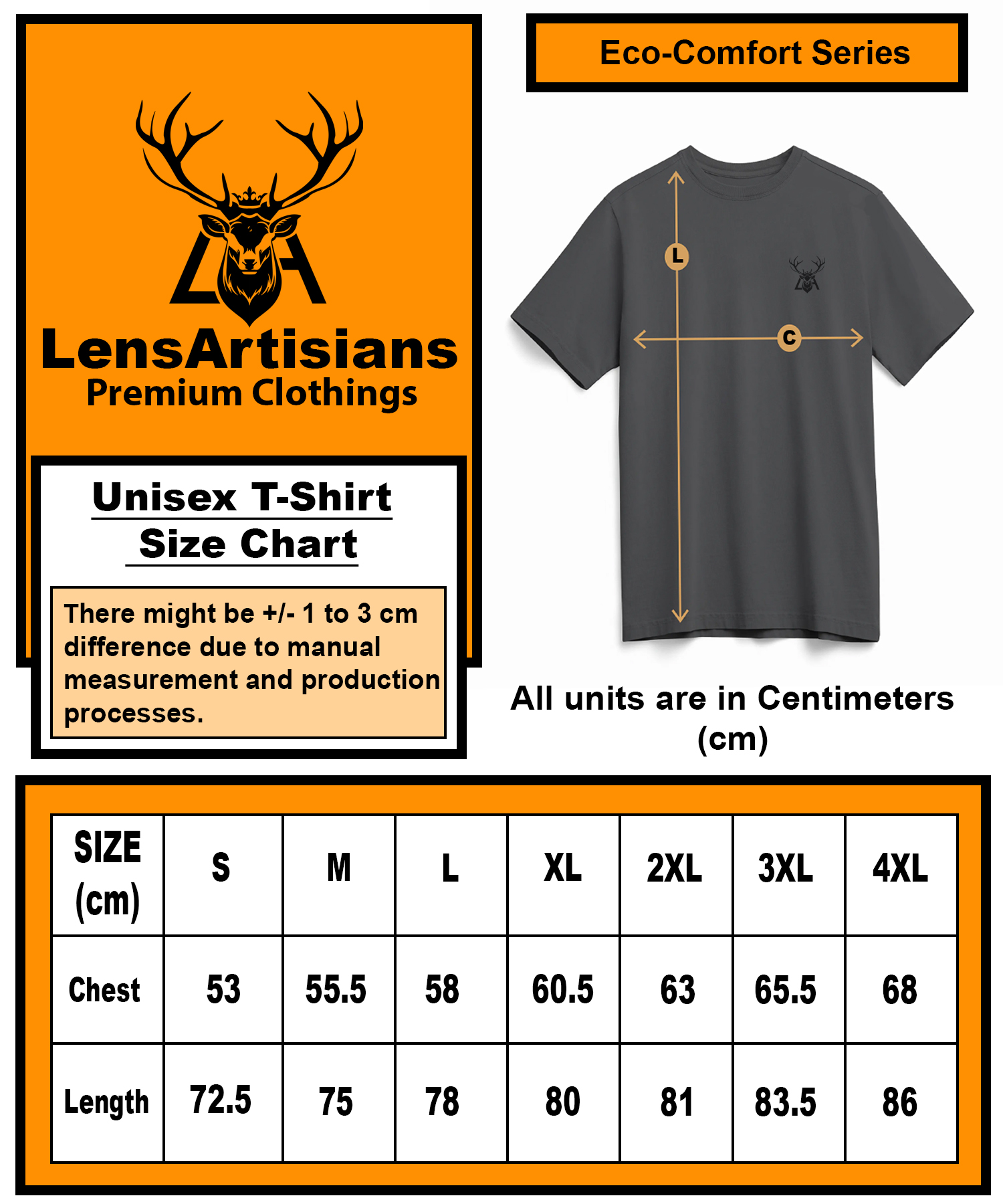“Minimalist” Bamboo Cotton T-Shirt – Black | LensArtisans Eco-Comfort Series